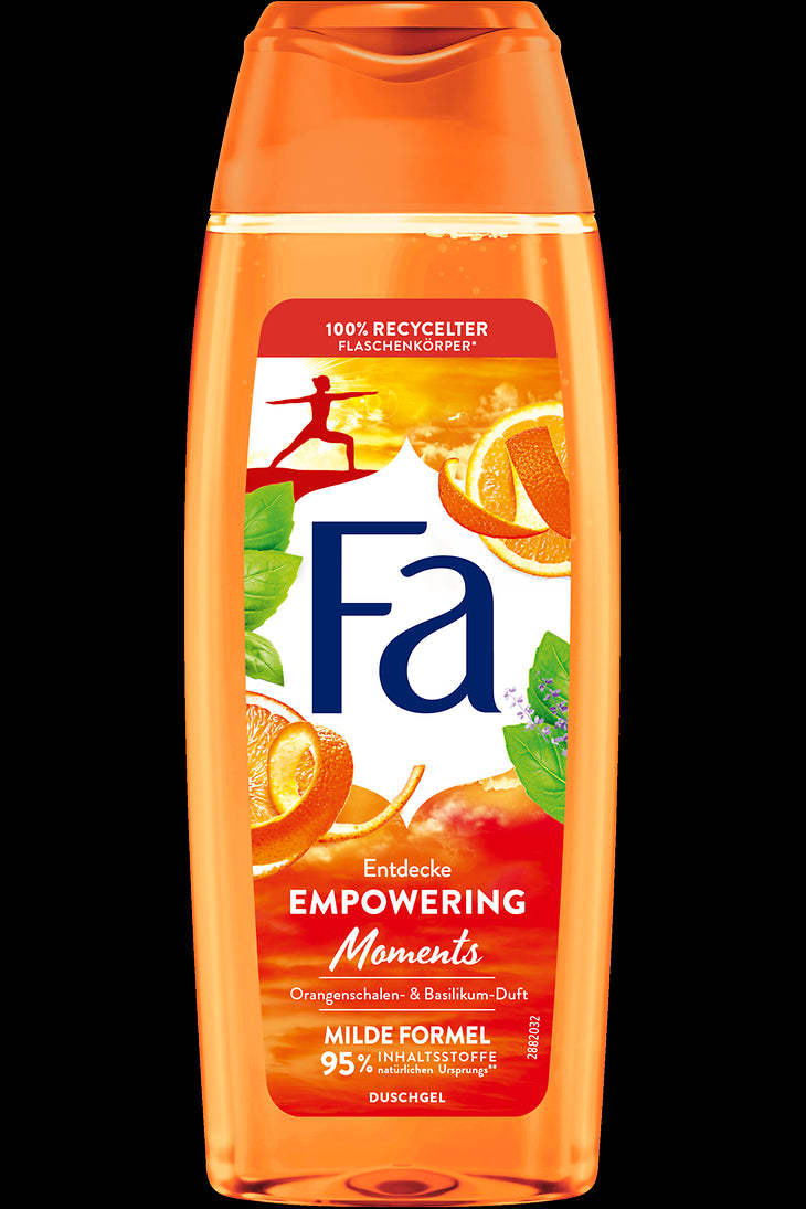 FA Empowering Moments - orange peel and basil scented shower gel, 250 ml capacity