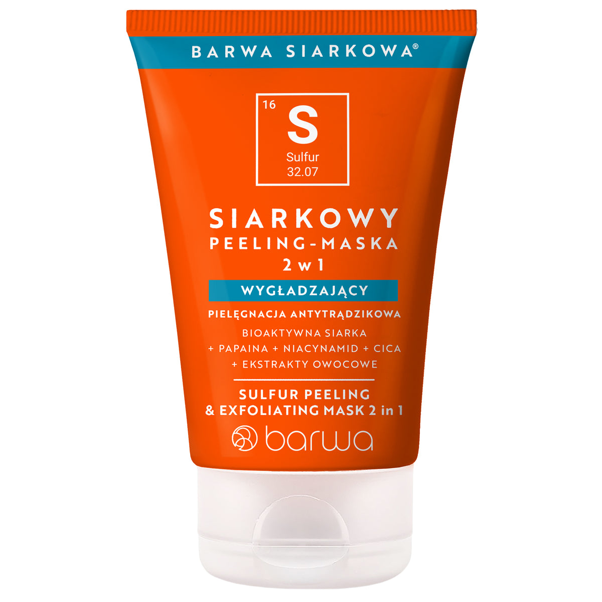 Barwa Siarkowa – Sulfur Smoothing Peeling & Mask 2-in-1, 4.06 fl oz (120 ml)