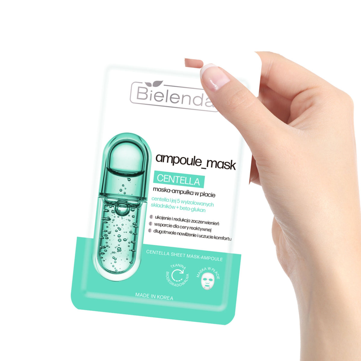 Bielenda Ampoule Mask - Centella, Soothing & Hydrating Sheet Mask – 1 Sheet