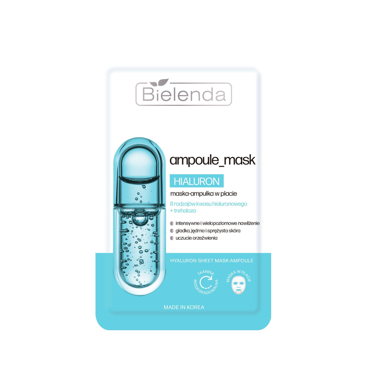 Bielenda Ampoule Mask - Hyaluron, Hydrating Sheet Mask – 1 Sheet