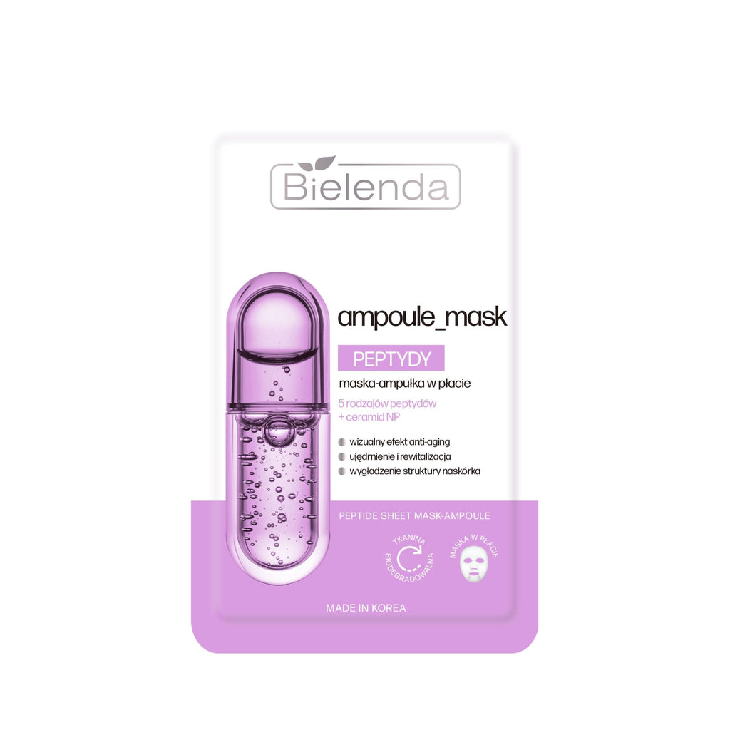 Bielenda Ampoule Mask - Peptides, Firming & Smoothing Sheet Mask – 1 Sheet