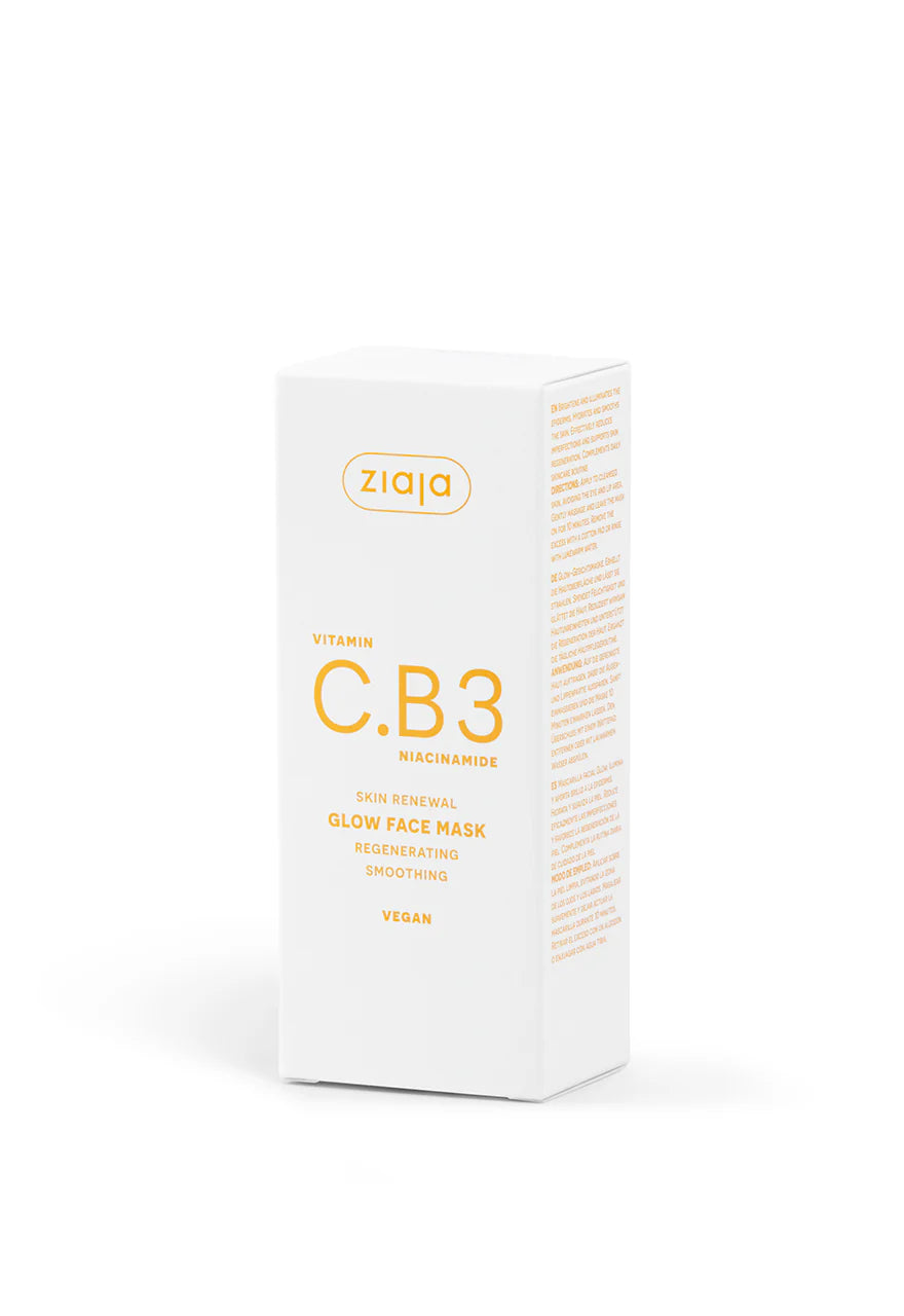 Ziaja Vitamin C.B3 Niacinamide - Glow Face Mask, Net Volume: 1.69 fl oz (50 ml)