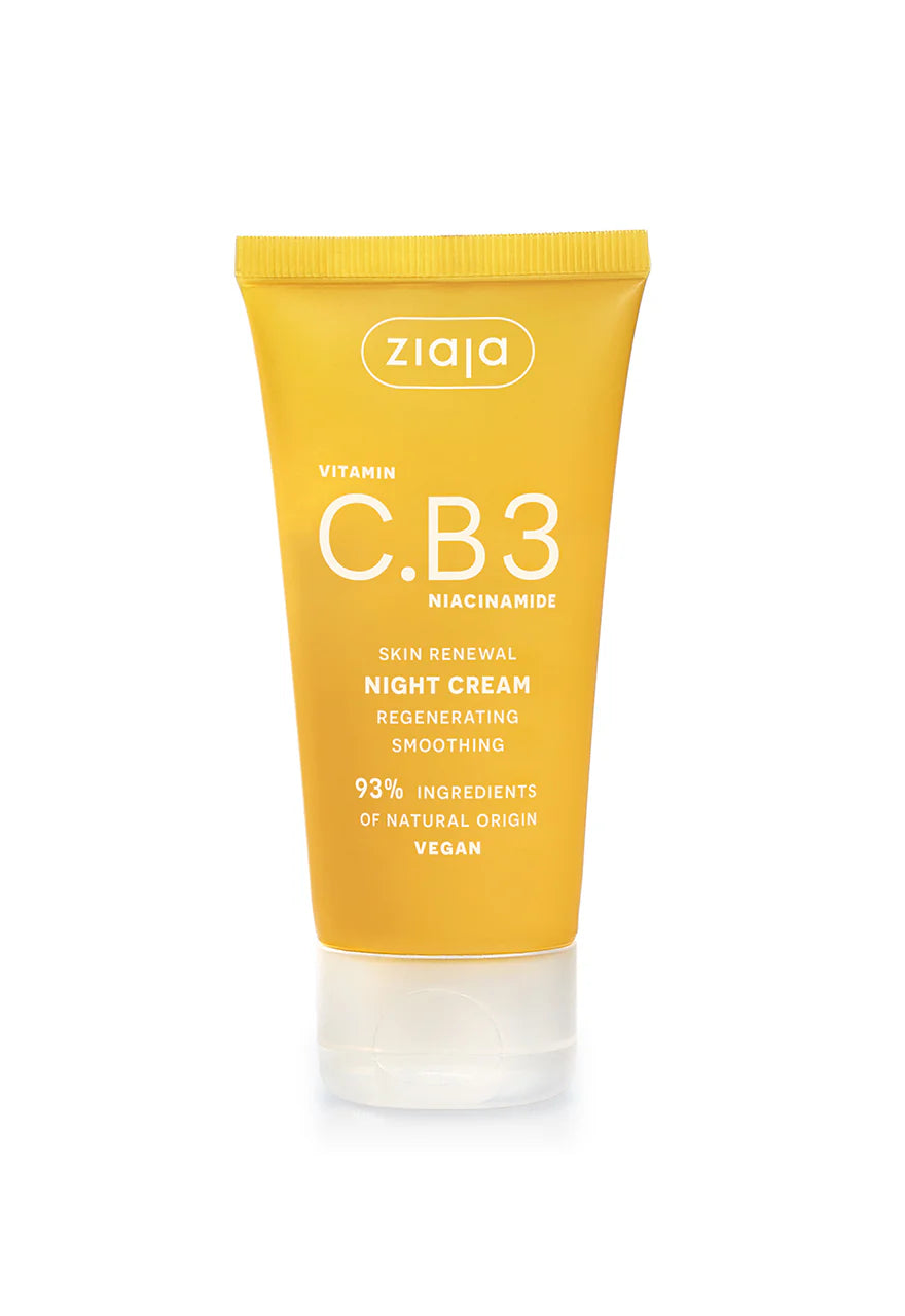 Ziaja Vitamin C.B3 Niacinamide - Smoothing–Regenerating Night Cream, Net Volume: 1.69 fl oz (50 ml)
